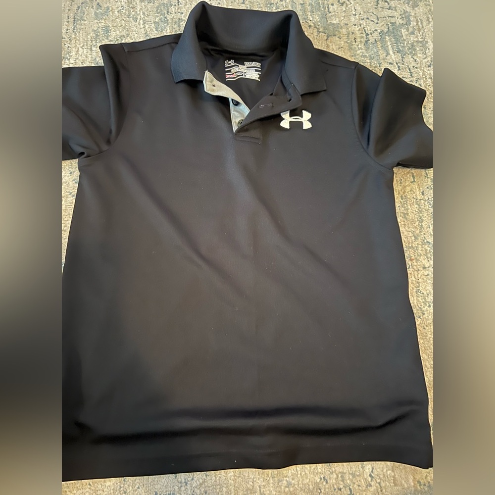 Under Armour Boys Black Polo Shirt